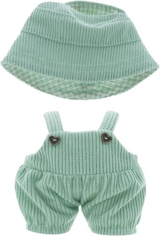 Etistta 6.7 inch Doll Clothes with Hat, Corduroy Bib Pants Overalls for 17cm Doll Accessories Outfits (Blue) in Saudi Arabia
