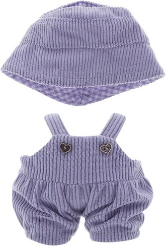 Etistta 6.7 inch Doll Clothes with Hat, Corduroy Bib Pants Overalls for 17cm Doll Accessories Outfits (Blue) in Saudi Arabia
