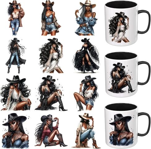 12PCS Black man praying UV DTF Cup Wrap UV DTF Cup Wraps Suitable for Mugs,Glasses,Notebooks,Computers,Tables and Chairs,etc.High Viscosity UV DTF Transfer paper in Kuwait