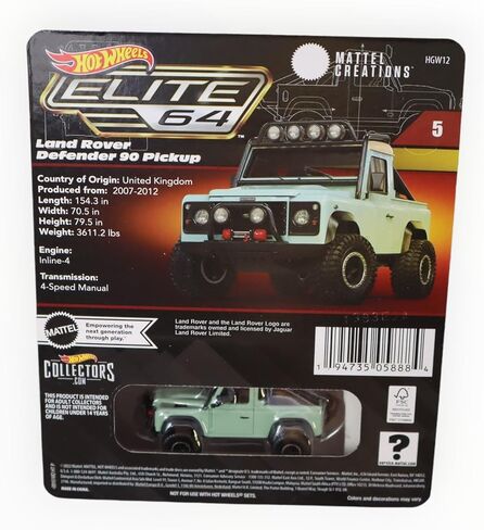 Hot Wheels Land Rover Defender '90 Pickup - Elite 64 (2023) #5 in Saudi Arabia