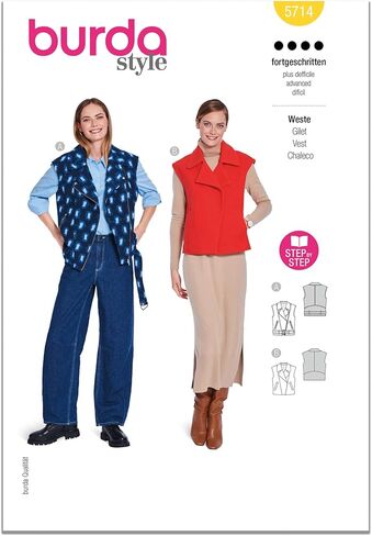 Burda Style X05714BURDA حزمة نمط خياطة سترات Misses، رمز التصميم B5714، المقاسات 10-20 (36-46) in Kuwait