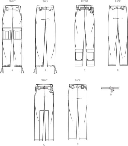Simplicity Misses' Belt and Cargo Pants Sewing Pattern Packet, Sizes 18-20-22-24-26, Multicolor in Saudi Arabia