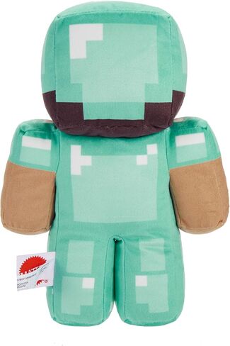 Mattel Minecraft Diamond Steve Soft Plush Collectible Pixelated Design Famous Game Character Toy for Kids 3+ Years HPP23 in Saudi Arabia