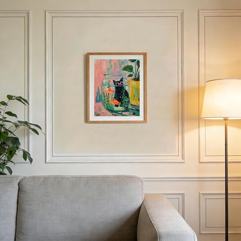 rltxbuk مجردة القطة السوداء ذهبية الطلاء بالأرقام عدة للبالغين المبتدئين والأطفال 4-12، مضحك القط الأسود الحيوان diy النفط اللوحة مجموعات على قماش مؤطرة لهدايا ديكور المنزل 16x20 في in Kuwait