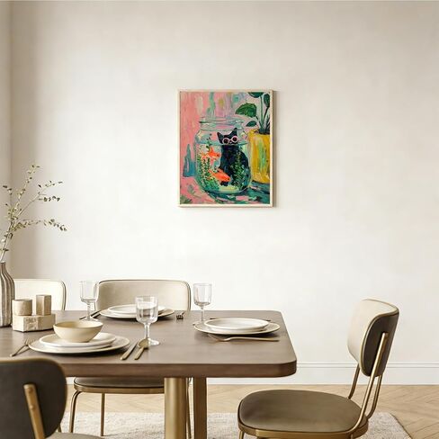 rltxbuk مجردة القطة السوداء ذهبية الطلاء بالأرقام عدة للبالغين المبتدئين والأطفال 4-12، مضحك القط الأسود الحيوان diy النفط اللوحة مجموعات على قماش مؤطرة لهدايا ديكور المنزل 16x20 في in Kuwait