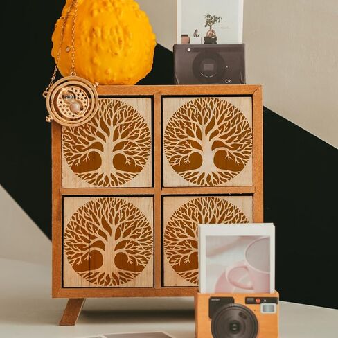 FINGERINSPIRE 6Pcs Circular Tree Painting Stencil with Paint Brush 7.9x7.9inch Tree of Life Stencils Round Reusable Trees Stencils Plastic Drawing Natural Trees Stencil for Painting on Wood Home Decor in Saudi Arabia