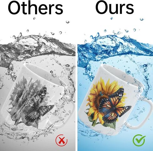 UV DTF Cup Wrap, 12 Sheets Butterfly Sunflower Transfers Stickers, Waterproof UV DTF Transfer Decals for Wood Tumbler Water Bottle in Saudi Arabia