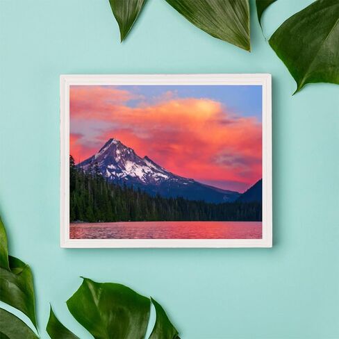 ZUVRDIAI DIY Paint by Numbers Mt Hood at Sunset from Lost Lake Oregon Canvas Painting Set with Acrylic Paints Paintbrush for Adults Beginners Artwork Gift 16 x 20Inch in Saudi Arabia
