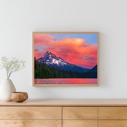 ZUVRDIAI DIY Paint by Numbers Mt Hood at Sunset from Lost Lake Oregon Canvas Painting Set with Acrylic Paints Paintbrush for Adults Beginners Artwork Gift 16 x 20Inch in Saudi Arabia