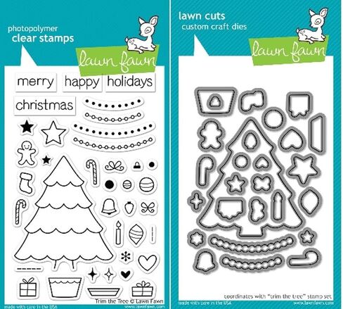 Lawn Fawn Trim The Tree Clear Stamp and Die Set - Includes One Each of LF564 (Stamp) & LF574 (Die) - Custom Set in Saudi Arabia