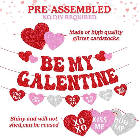 Happy Galentine’s Day Party Decorations Set Be My Galentine Banner Ladies Celebrating Ladies Theme Valentine’s Day Décor Pink Foil Curtains Balloons Girls Galentine’s Day Party Supplies in Kuwait