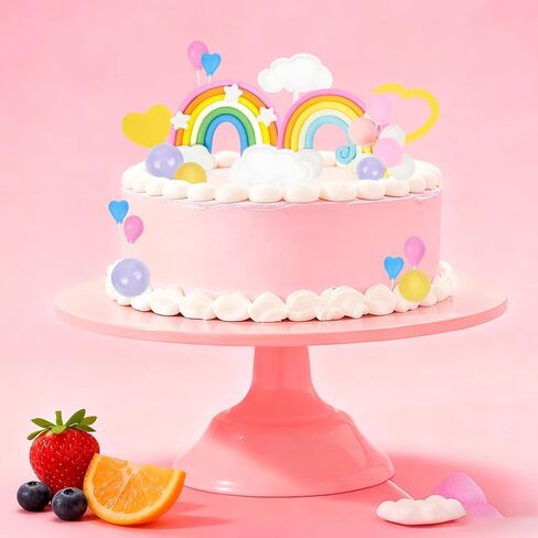 41Pcs Pastel Rainbow Cake Toppers,Colorful Birthday Cake Topper and Wedding Party Cake Rainbow Decorations in Kuwait