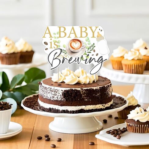 Cheereveal A Baby is Brewing كعكة توبر، القهوة موضوع كعكة توبر لاستحمام الطفل الجنس تكشف عن ديكور الحفلات، يختار كعكة لحفلة عيد ميلاد in Kuwait