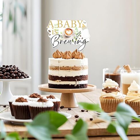 Cheereveal A Baby is Brewing كعكة توبر، القهوة موضوع كعكة توبر لاستحمام الطفل الجنس تكشف عن ديكور الحفلات، يختار كعكة لحفلة عيد ميلاد in Kuwait