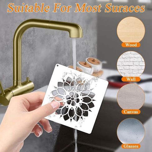 48pcs Mandala Painting Stencils Set for Craft Reusable, 3.6" Template for Painting Wood Wall Furniture Canvas Paint Supplies Home Decor in Saudi Arabia