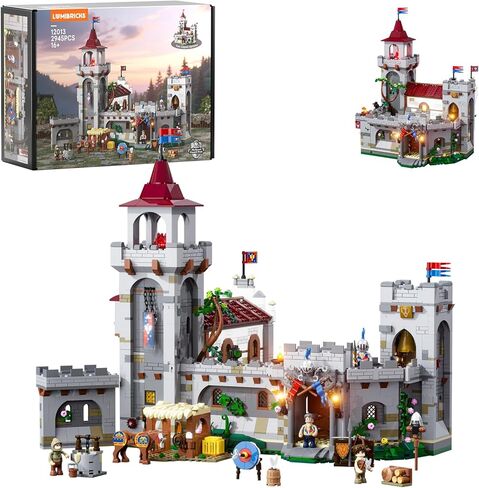 Medieval Guard Post Lighting Building Bricks Set - Middle Ages Castle Modular Collection Display Kit with Minifigures 2945 Pcs for Adults & Teens in Kuwait