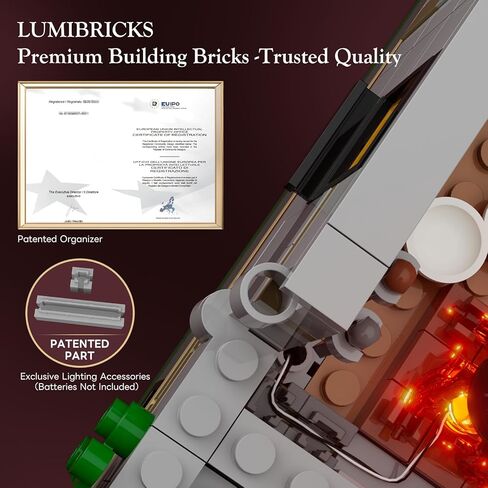 Medieval Guard Post Lighting Building Bricks Set - Middle Ages Castle Modular Collection Display Kit with Minifigures 2945 Pcs for Adults & Teens in Kuwait