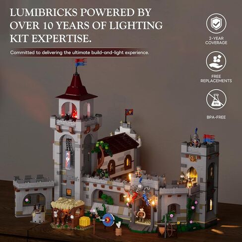 Medieval Guard Post Lighting Building Bricks Set - Middle Ages Castle Modular Collection Display Kit with Minifigures 2945 Pcs for Adults & Teens in Kuwait