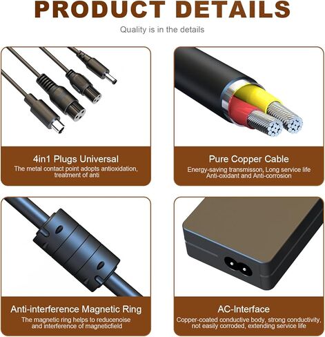 FROMCQC42V 2A محول الطاقة مع كابل تحويل 4 في 1، شاحن عالمي 48 واط in Kuwait