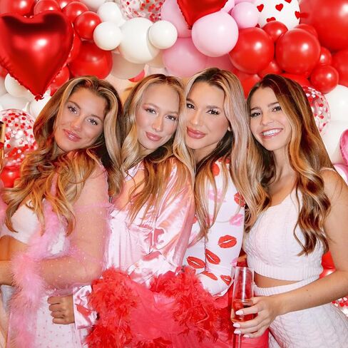 Valentines Day Balloon Arch Garland Kit, Valentine Pink White Red Heart I LOVE YOU Balloons with Rose Petals for Bachelorette Bridal Engagement Birthday Galentines Valentines Party Decorations in Saudi Arabia