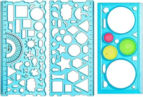 3Pcs Geometric Drawings Templates, Multi-Function Rulers Drafting Tools for Office, Designing in Saudi Arabia