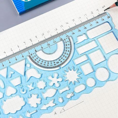 3Pcs Geometric Drawings Templates, Multi-Function Rulers Drafting Tools for Office, Designing in Saudi Arabia