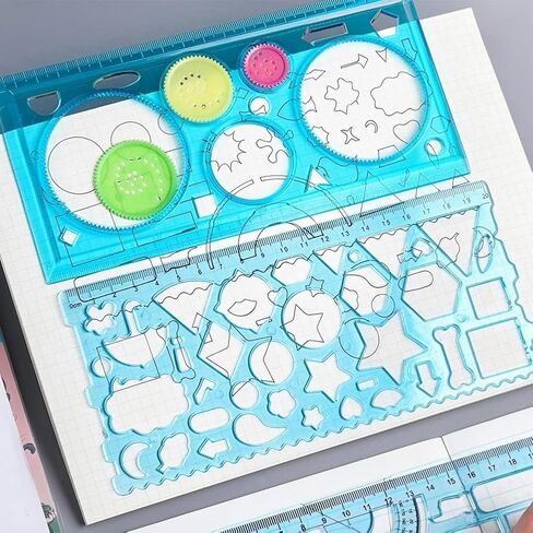 3Pcs Geometric Drawings Templates, Multi-Function Rulers Drafting Tools for Office, Designing in Saudi Arabia