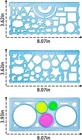 3Pcs Geometric Drawings Templates, Multi-Function Rulers Drafting Tools for Office, Designing in Saudi Arabia