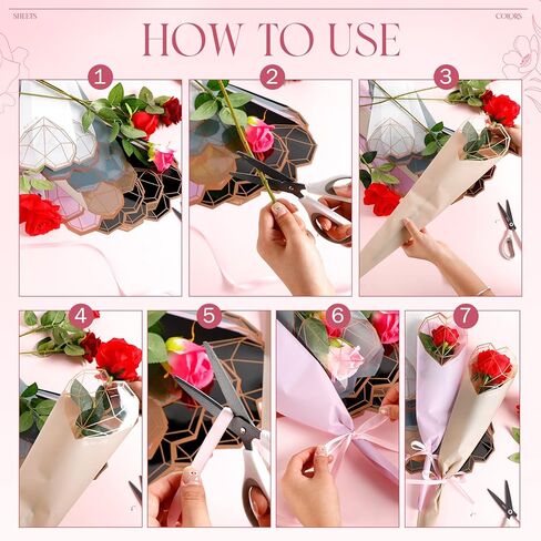 120 قطعة من أكياس تغليف باقة الزهور المفردة منthenshop، 120 قطعة من أكياس الورد ذات 6 ألوان، أكياس تغليف الزهور المفردة لعيد الحب، مستلزمات ترتيب الزهور في عيد الحب، مستلزمات زهور الزفاف وأعياد الميلاد in Kuwait