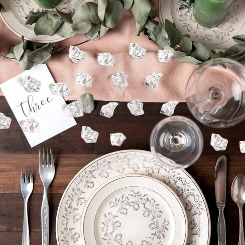 مكعبات ثلج وهمية، 210 قطعة صخور شفافة للمزهريات، 17 * 22 ملم ألماس بلاستيكي، مكعبات ثلج بلاستيكية حشو مزهرية للقطع المركزية in Kuwait