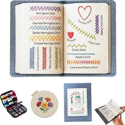 Aimery 2026 New Embroidery Pattern Set,Embroidery Stitch Book, Includes 106 Universal Stitch Patterns, A Complete Tool Kit, and Embroidery Tutorials, Suitable for Beginners and DIY Enthusiasts. (1) in Saudi Arabia
