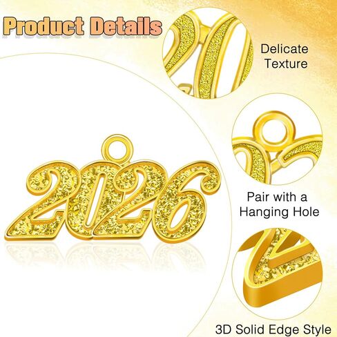 2026 Tassel Charm Gold 2026 Charms for Tassel Graduation 2026 Graduation Decorations 2026 Graduation Tassels Charm Grad Cap Hat Tassels Decoration 2026 Signet Year Charms for Graduations in Saudi Arabia