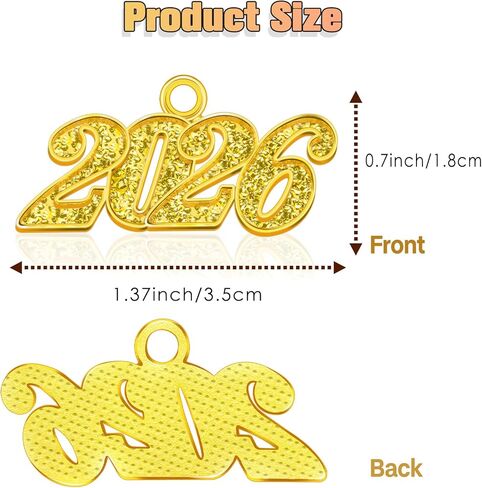 2026 Tassel Charm Gold 2026 Charms for Tassel Graduation 2026 Graduation Decorations 2026 Graduation Tassels Charm Grad Cap Hat Tassels Decoration 2026 Signet Year Charms for Graduations in Saudi Arabia