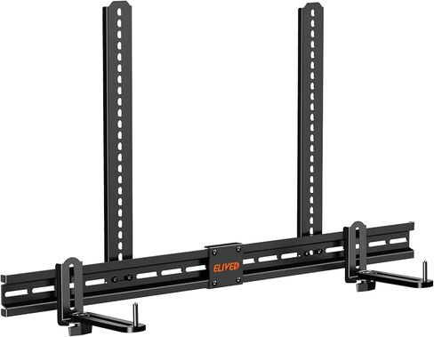ELIVED Soundbar Mount, Sound Bar TV Bracket, for Mounting Above or Under TV, Fits Most Sound Bars Up to 15 Lbs, Tool-Free Knob Adjustable, for 23-90" TVs with Detachable Extension Arms and L-Brackets in Kuwait