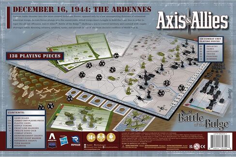 Renegade Games: Axis & Allies - Battle of The Bulge - لعبة لوحة إستراتيجية للحرب العالمية الثانية، ألمانيا أو الولايات المتحدة الأمريكية والمملكة المتحدة، لعبة حرب مصغرة، للأعمار من 14 عامًا فما فوق، لاعبان، 4 ساعات in Saudi Arabia