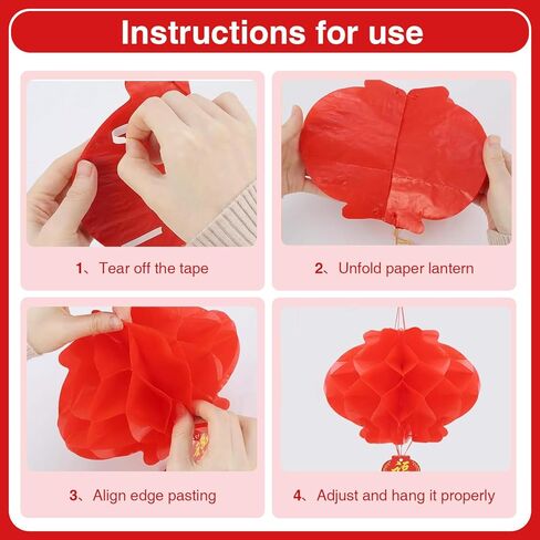 Chinese New Year Decorations 2026 Banner Lunar New Year Decorations 2026 Year Of The Horse Happy Lunar New Year 3D Red Lantern Banner Spring Festival Party Supplies in Kuwait