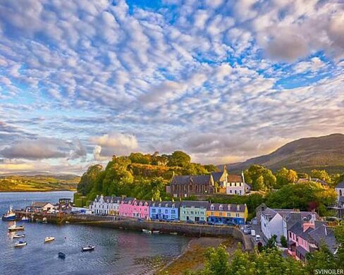SVINOILER DIY Paint by Numbers View on Portree Isle of Skye Scotland Canvas Painting Set with Acrylic Pigment Paintbrush for Adults Beginners Artwork Gift 16" x 20" in Saudi Arabia