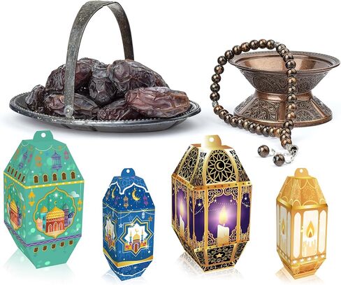 24 Pcs Four styles Moon Festival Party Favors Candy Gift Boxes,Ramadan Inspired Designs, Perfect for Holiday Gifts, Parties, and Religious Celebration Supplies in Saudi Arabia