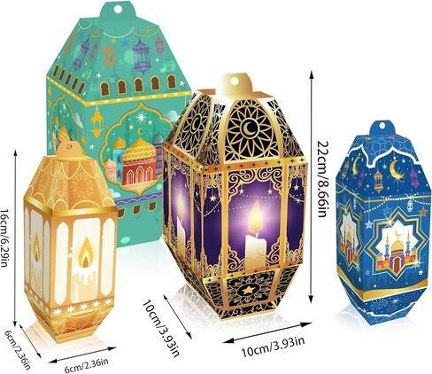 24 Pcs Four styles Moon Festival Party Favors Candy Gift Boxes,Ramadan Inspired Designs, Perfect for Holiday Gifts, Parties, and Religious Celebration Supplies in Saudi Arabia