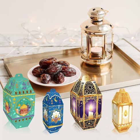 24 Pcs Four styles Moon Festival Party Favors Candy Gift Boxes,Ramadan Inspired Designs, Perfect for Holiday Gifts, Parties, and Religious Celebration Supplies in Saudi Arabia