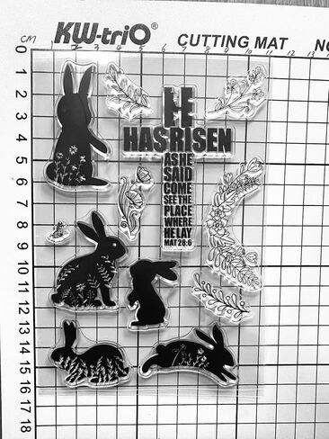 Easter Bunny Clear Stamps for Card Making or Journaling He has Risen Easter Sentiment Flowers Rubber Stamps for Scrapbooking Photo Album and Other Paper Crafts Decoration in Saudi Arabia