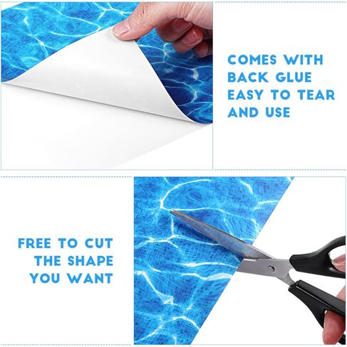 DOITOOL Simulated Water-Print Stickers 6 Pcs 11.6X8.3 Inches Self-Adhesive Fake Water Sheets for DIY Miniature Landscape Model Rivers Diorama Aquarium Decoration in Saudi Arabia