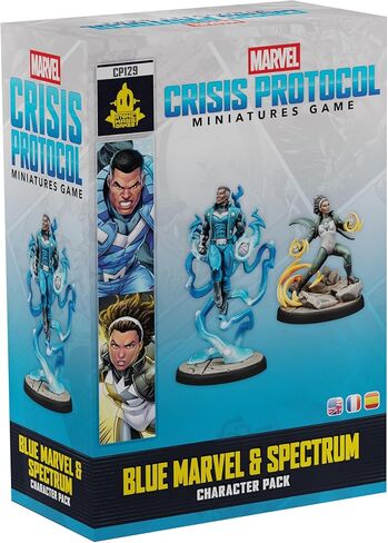 Asmodee Marvel: Crisis Protocol Blue Marvel & Spectrum Character Pack - Features The Mighty Avengers Affiliation & Leadership Ability, Tabletop Superhero Game, Ages 14+, 2 Players, 90 Minute Playtime in Saudi Arabia