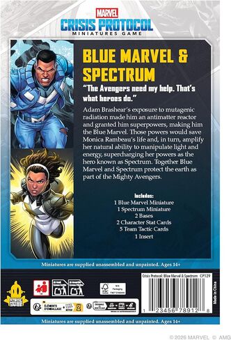 Asmodee Marvel: Crisis Protocol Blue Marvel & Spectrum Character Pack - Features The Mighty Avengers Affiliation & Leadership Ability, Tabletop Superhero Game, Ages 14+, 2 Players, 90 Minute Playtime in Saudi Arabia