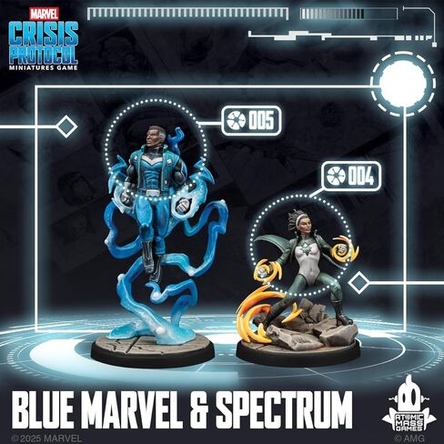 Asmodee Marvel: Crisis Protocol Blue Marvel & Spectrum Character Pack - Features The Mighty Avengers Affiliation & Leadership Ability, Tabletop Superhero Game, Ages 14+, 2 Players, 90 Minute Playtime in Saudi Arabia