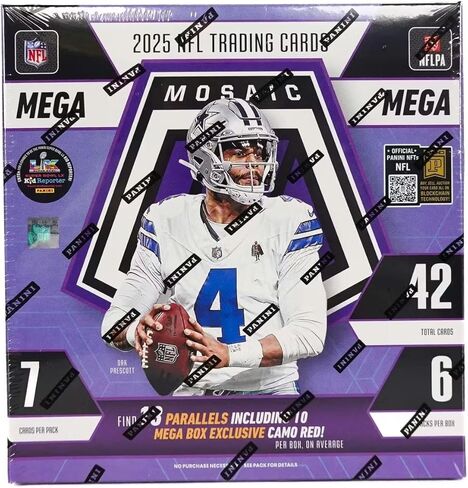 2025 Panini Mosaic Football Hobby Mega Trading Card Box (10 فسيفساء حمراء مموهة حصرية لكل صندوق) in Saudi Arabia