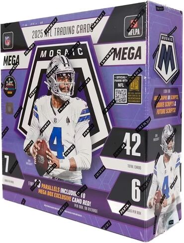 2025 Panini Mosaic Football Hobby Mega Trading Card Box (10 فسيفساء حمراء مموهة حصرية لكل صندوق) in Saudi Arabia