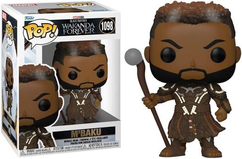 بوب مارفل: النمر الأسود: واكاندا فور إيفر - شخصية M'Baku Funko من الفينيل (مع حافظة حماية صندوقية متوافقة)، متعددة الألوان، 3.75 بوصة in Kuwait