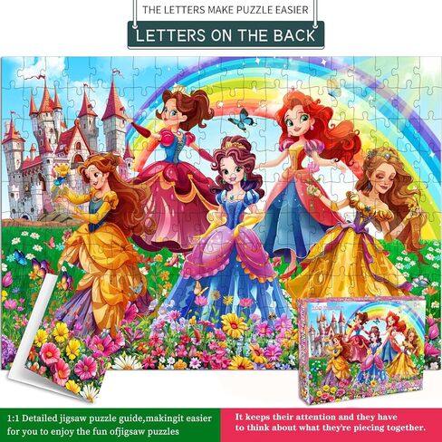 Puzzles for Kids Ages 8-10 6-8 - Castle and Princess Floor Puzzle- 200 Piece Jigsaw Puzzles for Kids Ages 10-12 Year Old and Adults.Colorful Children Puzzles for Girls and Boys Educational Toys in Saudi Arabia