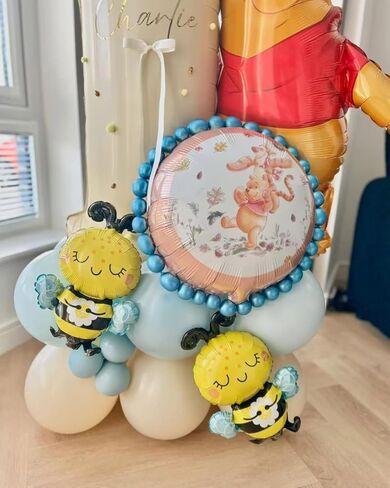 Classic Winnie Cutouts and Blue Yellow Sand White Balloons Arch Kit Pastel Balloons For Pooh Baby Shower Decorations Birthday Party Supplies in Saudi Arabia